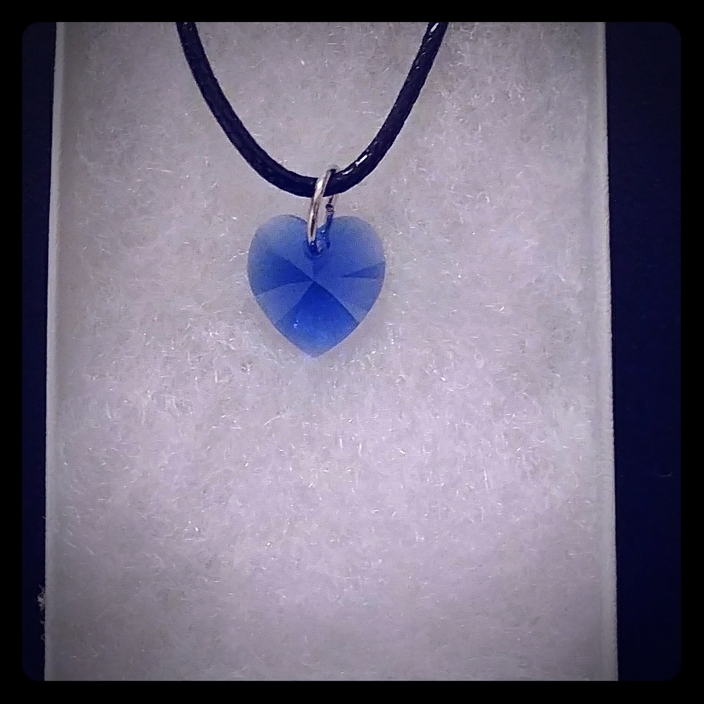 Niagara Blue Crystal Heart Necklace